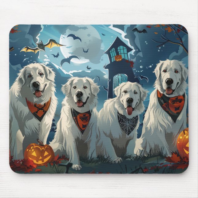 Mousepad Grandes Pirenéus Halloween Assustador (Frente)