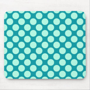 Mousepad Grandes pontos retrô - turquesa e aqua