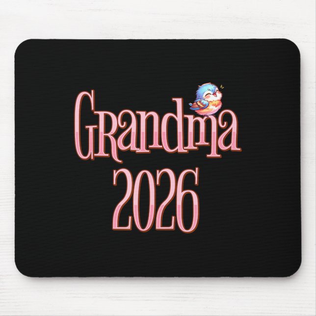 Mousepad Grandma 2026 Cute Bird New Grandma Pregnancy Revea (Frente)