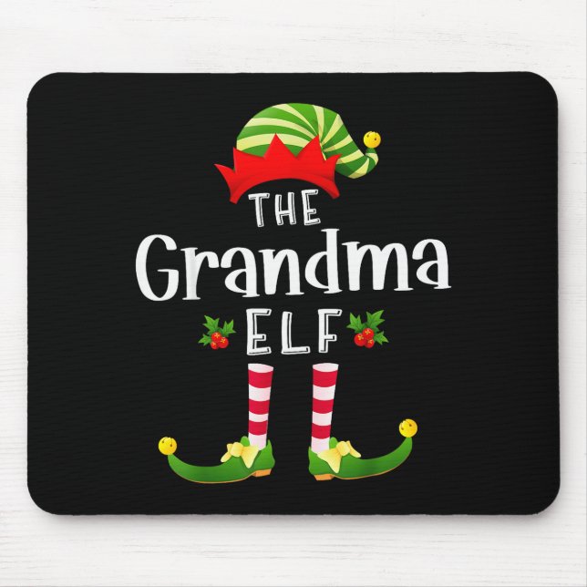 Mousepad Grandma Christmas Elf Matching Pajama X-mas Party  (Frente)