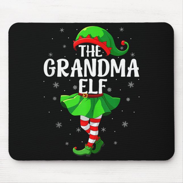 Mousepad Grandma Elf Christmas Girls Women Elf Squad Xmas F (Frente)