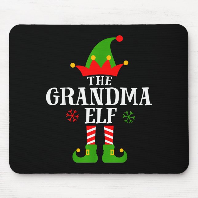 Mousepad Grandma Elf Funny Matching Family Christmas Pajama (Frente)