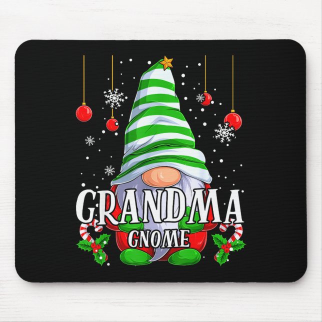 Mousepad Grandma Gnome Christmas Pajamas Matching Family Gr (Frente)