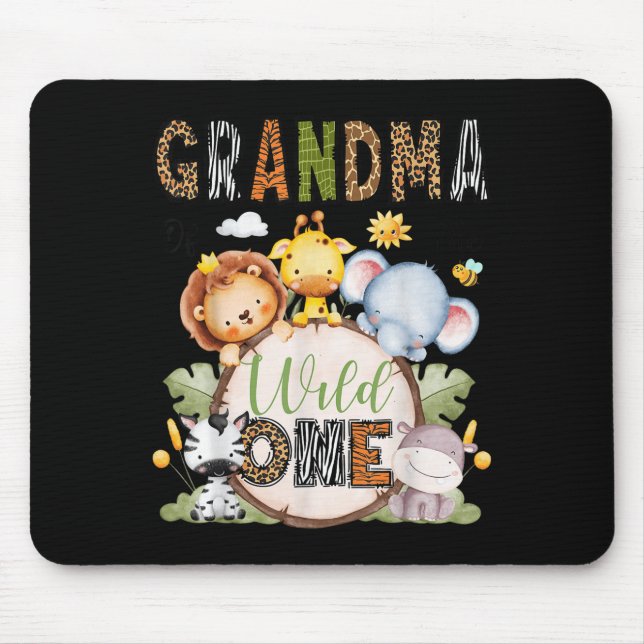 Mousepad Grandma Of The Wild One 1st Birthday Boy Jungle Sa (Frente)