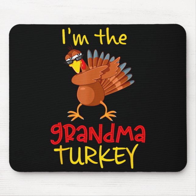 Mousepad Grandma Turkey Matching Family Group Thanksgiving  (Frente)