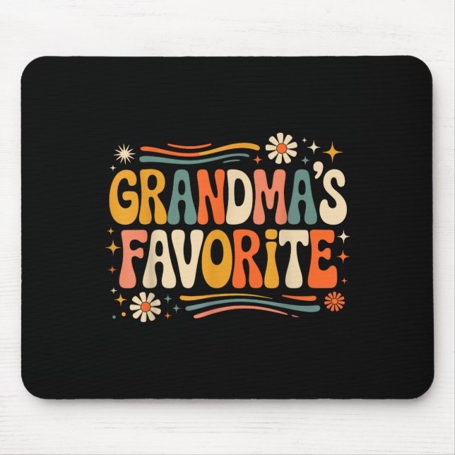 Mousepad Grandmas Favorite Funny Grandparent Granhild Vinta (Frente)