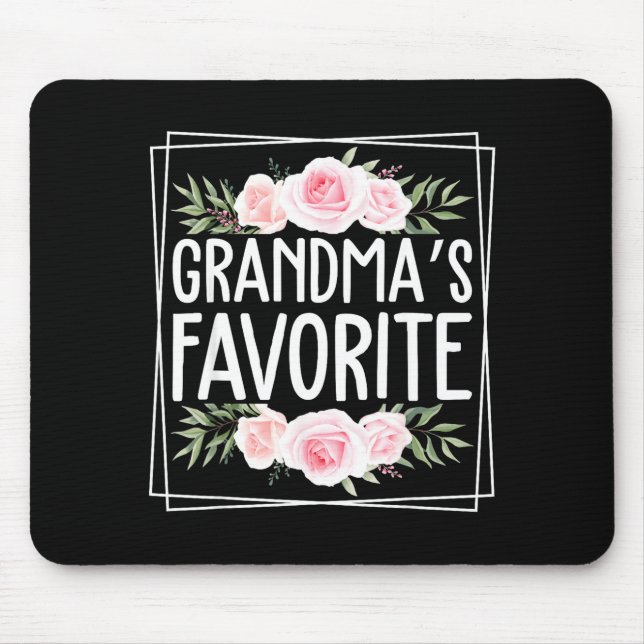 Mousepad Grandma's Favorite Grandparent Granhild Humor Flor (Frente)