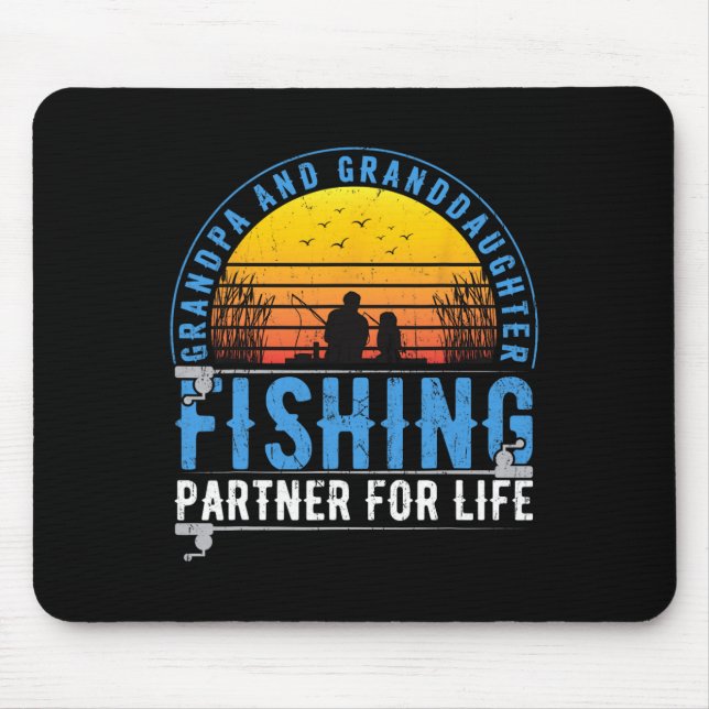 Mousepad Grandpa And Granddaughter Fishing Buddies For Life (Frente)