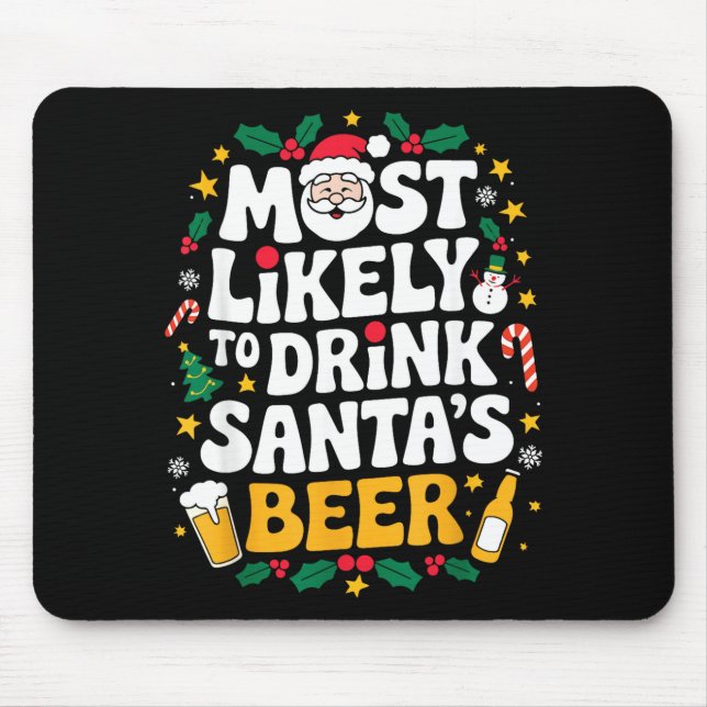 Mousepad Grandpa Christmas Men Dad Most Likely To Drink San (Frente)