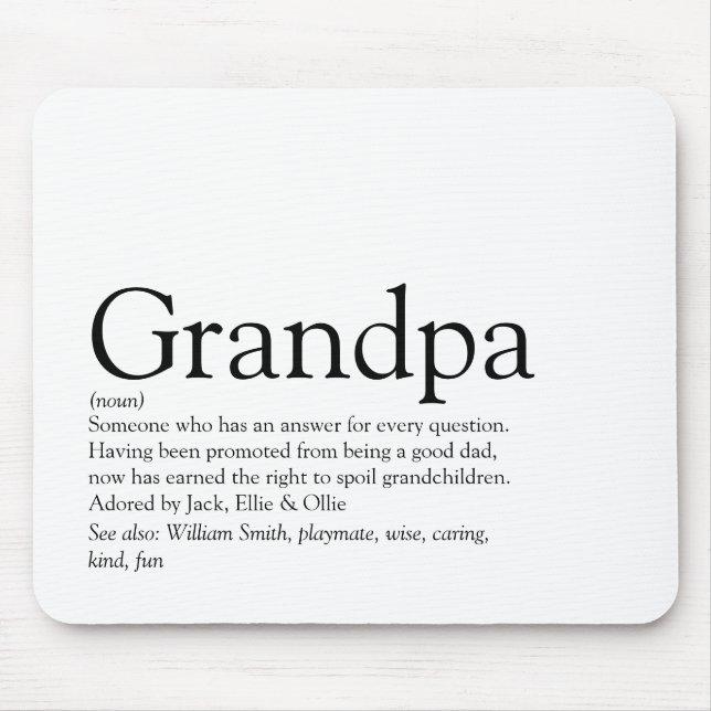 Mousepad Grandpa Grandfather Grandad Papa Definition Fun (Frente)