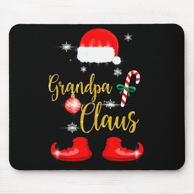 Mousepad Grandpa Santa Claus Funny Family Christmas Pjs For (Frente)