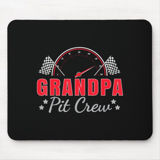 Mousepad Grandpa T Crew Race Car Driver Birthday Party Raci (Frente)