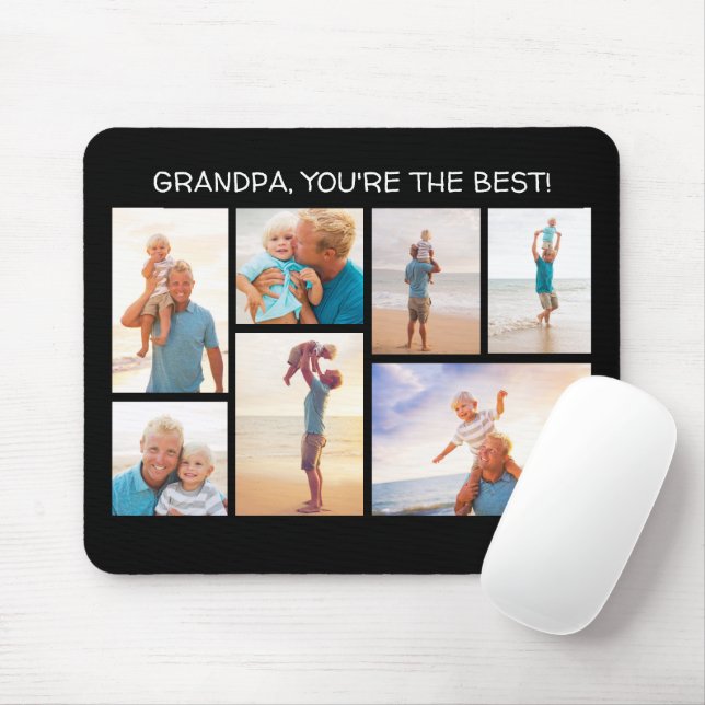 Mousepad Grandpa You're the Best 7 Photo Collage Grandchild (Com mouse)