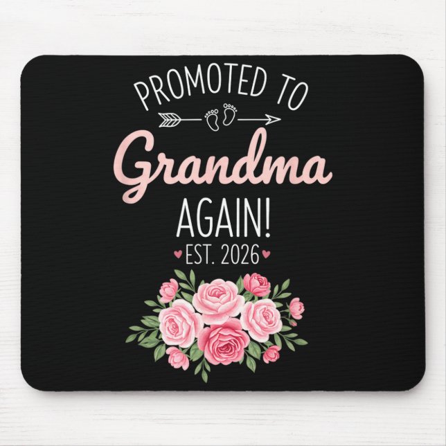 Mousepad Grandparent Promoted To Grandma Again Est. 2026, N (Frente)