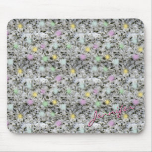 Mousepad Granito branco da textura da rocha com nome Pastel