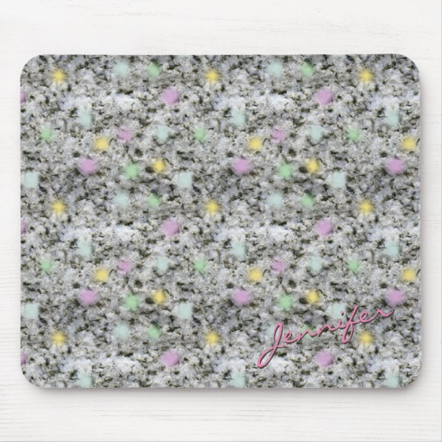 Mousepad Granito branco da textura da rocha com nome Pastel (Frente)