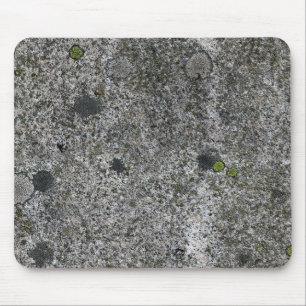 Mousepad Granito cinzento da textura da rocha com musgo