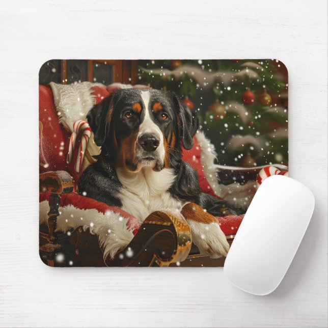 Mousepad Granizo suíço de Natal Festivo (Com mouse)