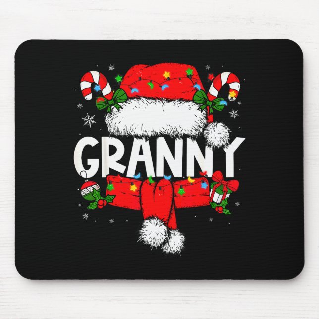 Mousepad Granny Christmas Pajama Santa Claus Family Matchin (Frente)