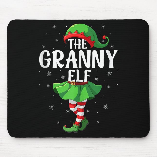 Mousepad Granny Elf Christmas Grandma Women Elf Squad Xmas  (Frente)