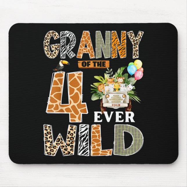 Mousepad Granny Of The Four Ever Wild Safari 4th Birthday B (Frente)