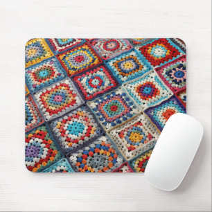 Mousepad Granny Square Crocheted Quilt