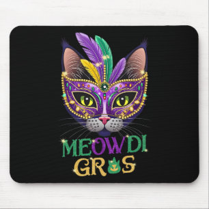 Mousepad Gras Meowdi Carnaval Gato Amante Nova Orleans Loui