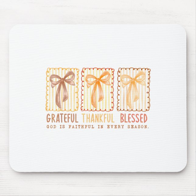 Mousepad Grateful Thankful Blessed God's Faithful Christian (Frente)