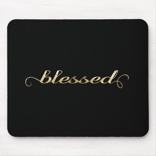 Mousepad Grato inspirado do Folha-Olhar abençoado, Dourado (Frente)