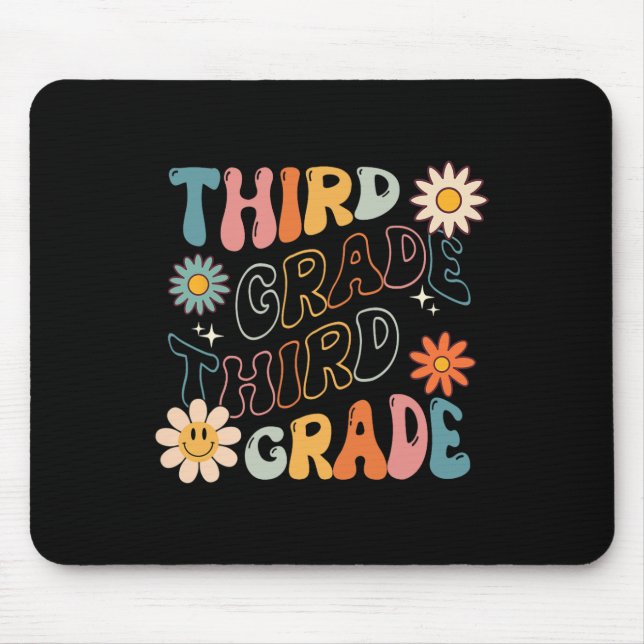 Mousepad Grau Groovy De Volta Para Estudante Da Equipe Da E (Frente)