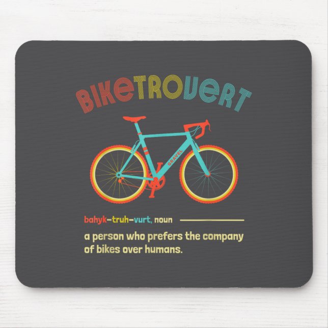 Mousepad Gravel Bike Biketrovert Funny Cycling Quote Introv (Frente)