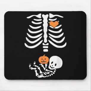 Mousepad Gravidez de Esqueleto de Halloween Bebê Coração Ma
