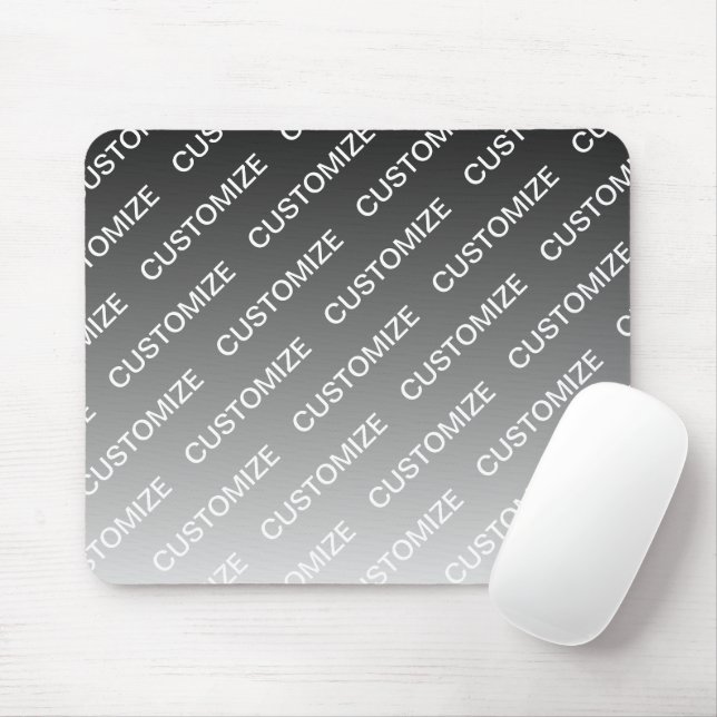 Mousepad Gray (changeable color) Ombre & Text Pattern (Com mouse)