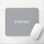 Mousepad Gray minimalist custom name<br><div class="desc">Add your name on this minimalist modern design on gray background.</div>