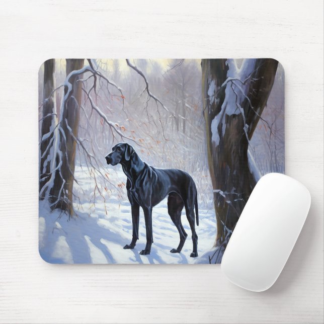 Mousepad Great Dane Deixe Nevar Natal (Com mouse)