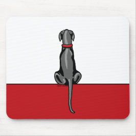 Mousepad Great Dane Sit Black UC