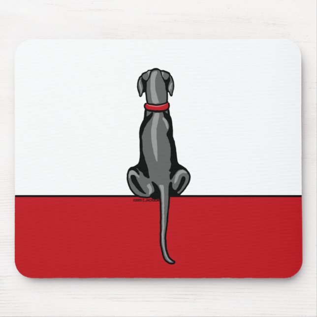 Mousepad Great Dane Sit Black UC (Frente)