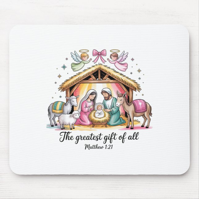 Mousepad Greatest Of All Nativity Design Festive Apparel  (Frente)