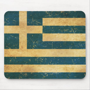 Mousepad Grécia de Grunge de Vintage do Sinalizador de Desi