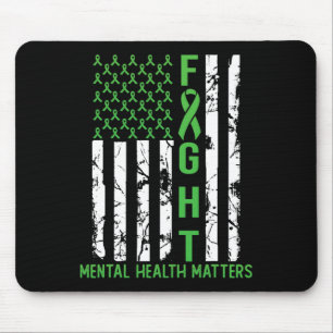 Mousepad Green American Flag Usa Mental Health Problems