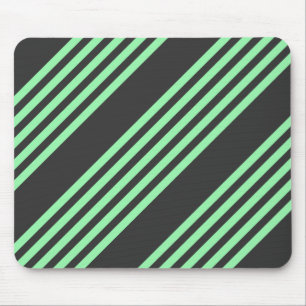Mousepad Green and charcoal five stripes pattern