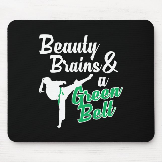 Mousepad Green Belt Taekwondo Artes Marciais Engraçado Judo (Frente)
