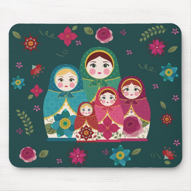 Mousepad Green de bonecas russas (Frente)
