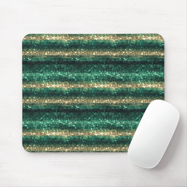 Mousepad Green Gold Glitzy St. Patrick's Day Glitter (Com mouse)