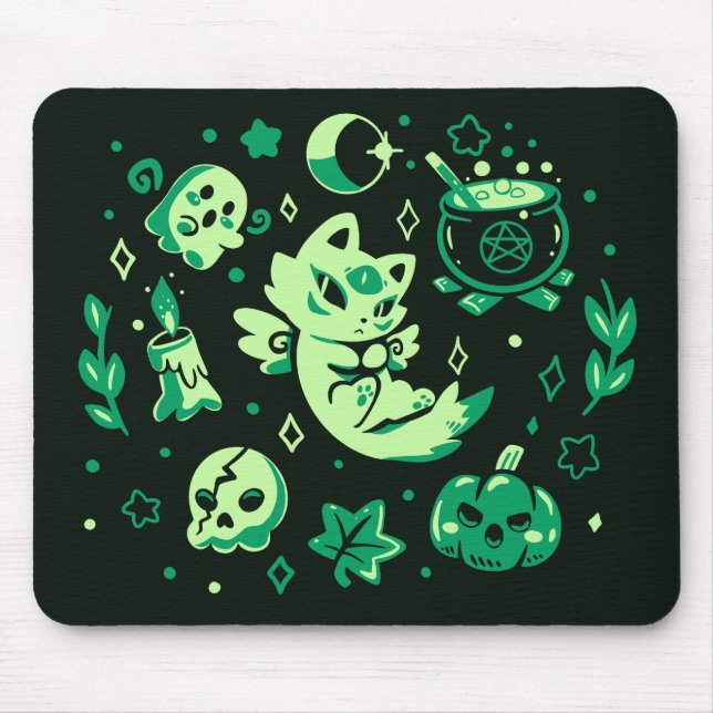 Mousepad Green Halloween Vibes (Frente)