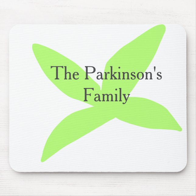 Mousepad Green leaf abstract pastel family name retro boho  (Frente)