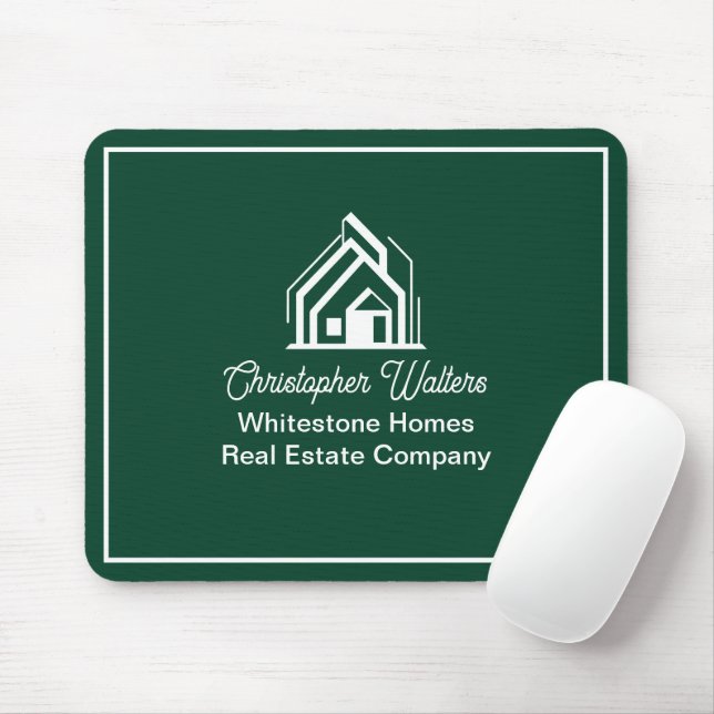 Mousepad Green Real Estate Company Personalized Realtor (Com mouse)