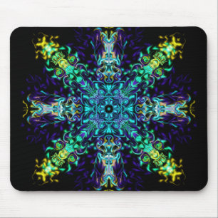 Mousepad Green Teal Psychedelic Bohemian Mandala 