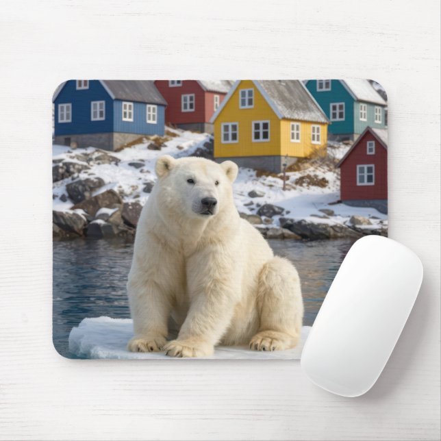 Mousepad Greenland Polar Bear On an Ice Floe (Com mouse)