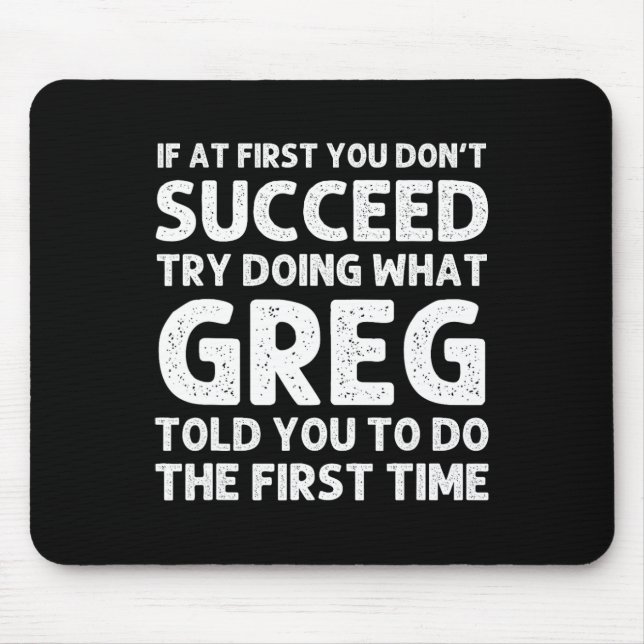 Mousepad GREG Gift Name Personalizado Birthday, Natal Diver (Frente)
